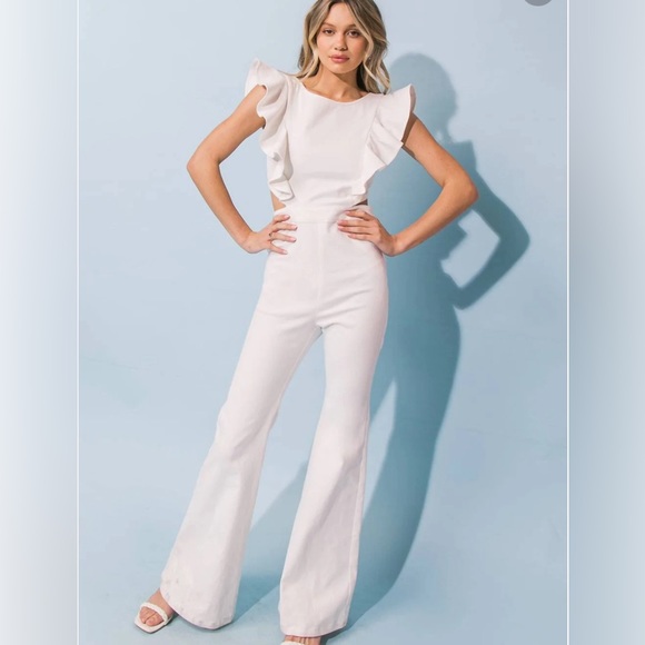 Flying Tomato Pants - Jealous Tomato Beautiful Mistakes White Stretch Denim Jumpsuit Flying Tomato L